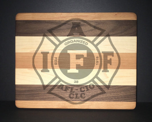 IAFF Officially Licensed 8”X10” Cuttingboards Made Out Of Cherry, Black Walnut, and Maple (7X9 & 12”X14” Also Available)