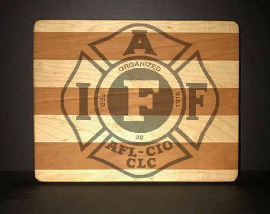 IAFF Officially Licensed 8”X10” Cuttingboards Made Out Of Cherry and Maple (7X9 & 12”X14” Also Available)