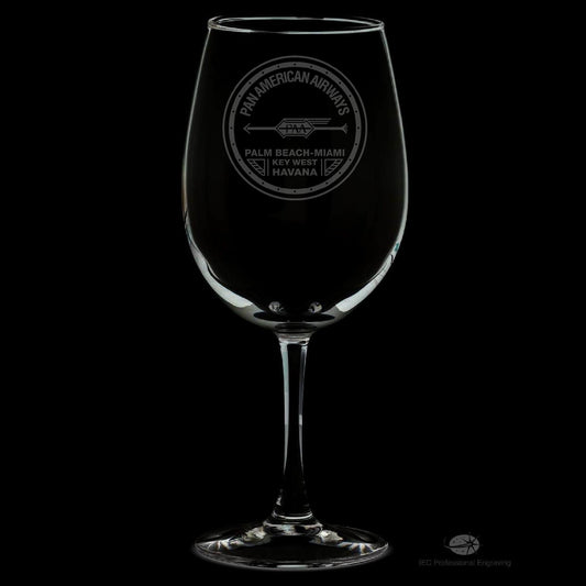 PanAm 1927 Logo 12 Ounce Wine Glass