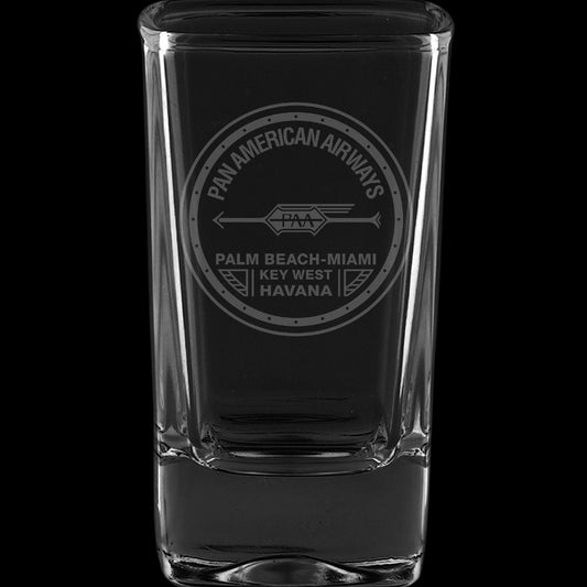 PanAm 1927 Logo, 2.75 Ounce Dessert Shot Glass (Also available in 2.0oz)