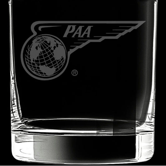 Pan Am Officially Licensed 12 Ounce 1944 Logo Rocks Glass