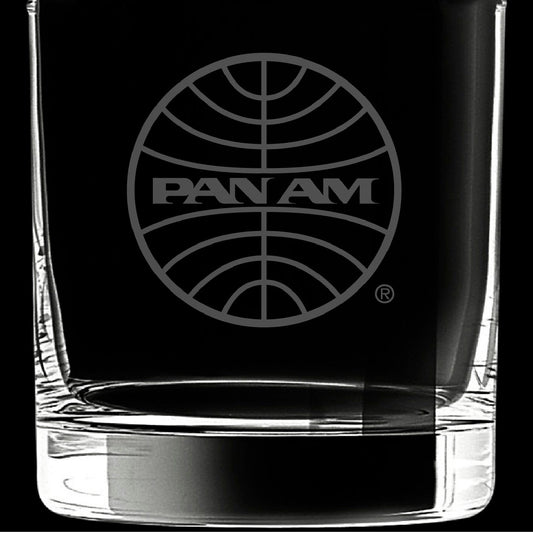 Pan Am Officially Licensed 12 Ounce 1973 Logo Rocks Glass
