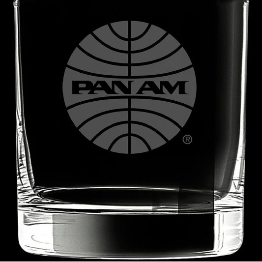 Pan Am Officially Licensed 12 Ounce 1957 Logo Rocks Glass
