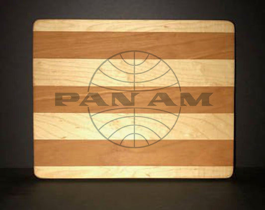 Pan Am Vintage Logo 8”X10"X3/4” Custom Made Cutting board (Various sizes up to 24"X36"x2" Available)