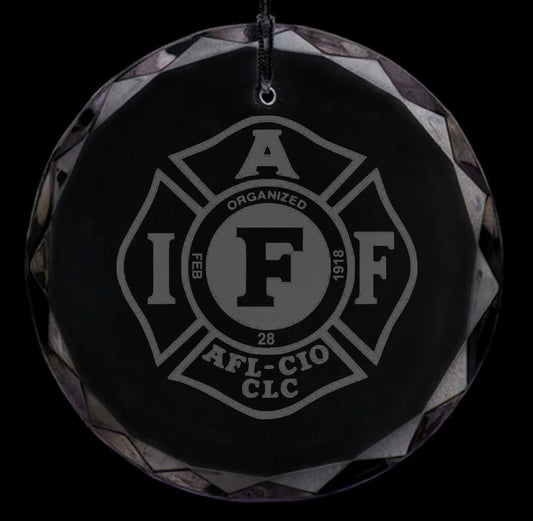 IAFF Officially Licensed Crystal Christmas Ornament (2.25X.25 thick)