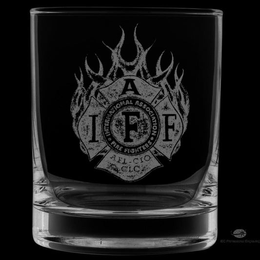 IAFF Officially Licensed 12 Ounce Rocks Glass Image Drawn by Local Artist KW