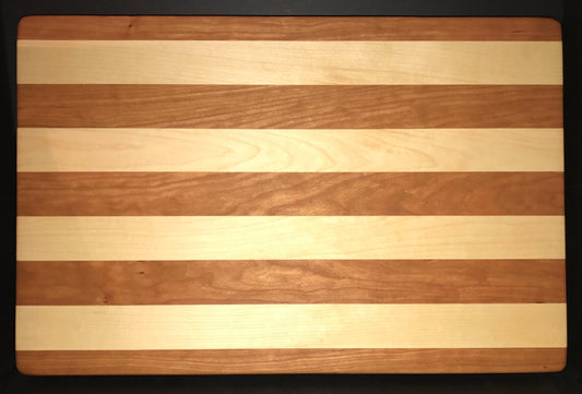 18” X 24” X 2” Custom Made Cutting Board Created Out Of Cherry and Maple