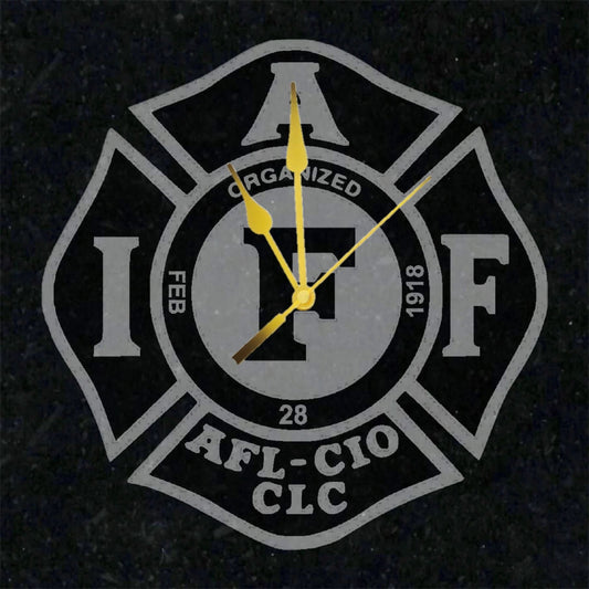 IAFF Officially Licensed Custom Framed "A-Grade Granite" Clock