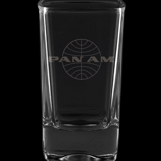 PanAm Logo, 2.75 Ounce Dessert Shot Glass (Also available in 2.0oz)