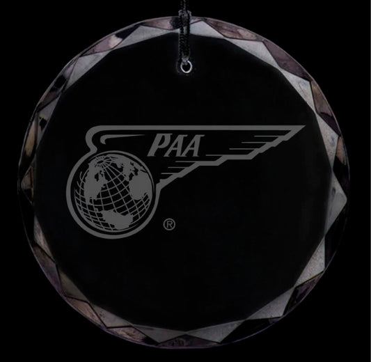 Pan Am Wing Globe Crystal Christmas Ornament (2.25X.25 thick)