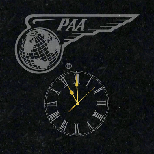 Pan Am Wing Globe Officially Licensed Custom Framed "A-Grade Granite" Clock